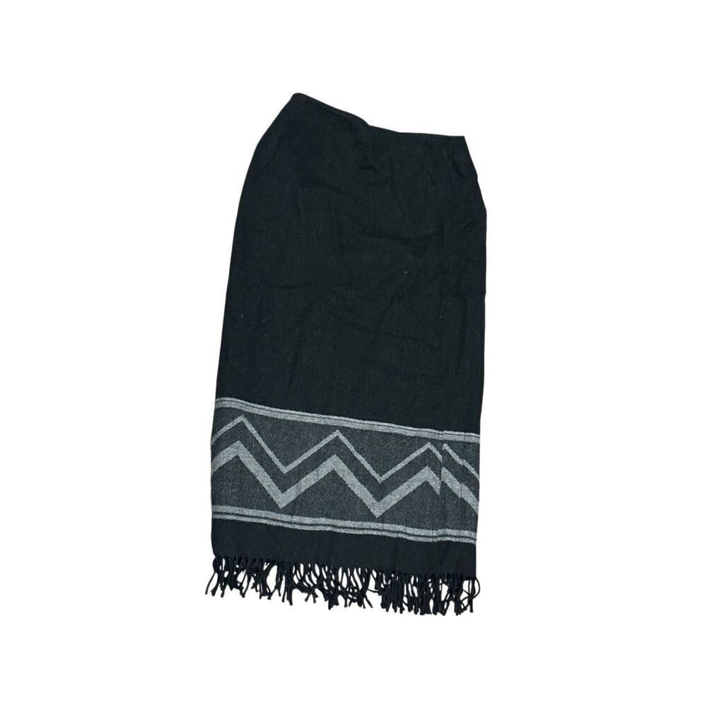 Vintage Jones  country wool blend maxi fringe skirt 10 M western